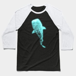 Glowing Blue Neon Whale Shark Optical illusion Baseball T-Shirt